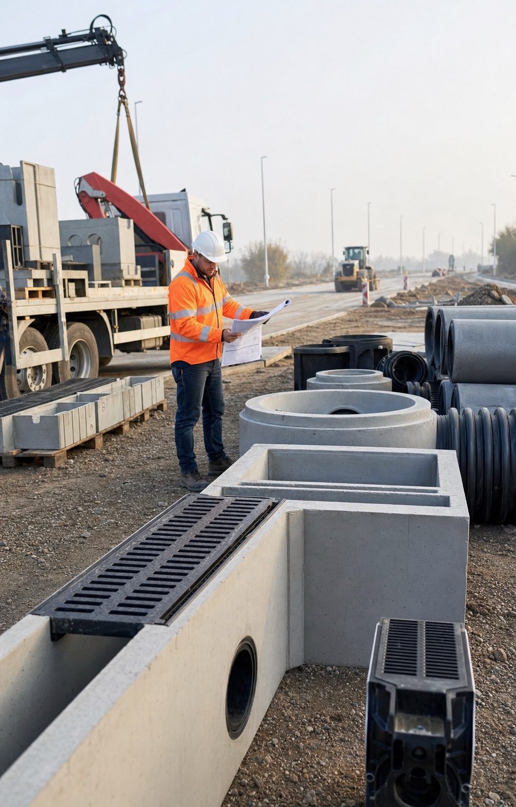 Dostawa prefabrykatów i materiałów do budowy infrastruktury drogowej
