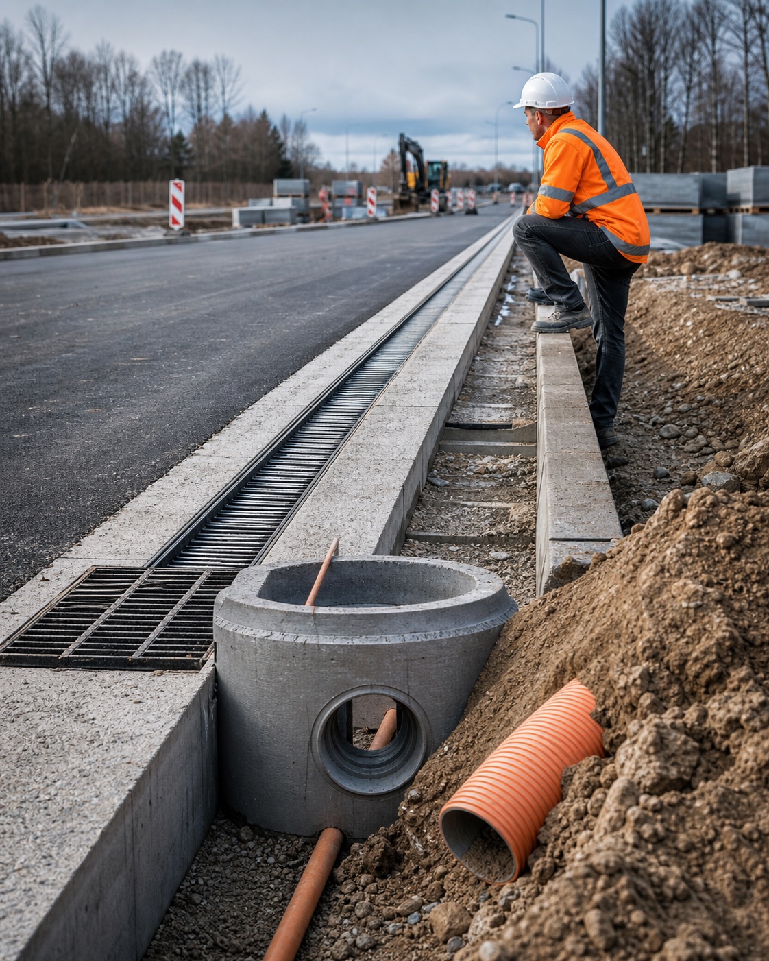 Budowa odwodnienia i infrastruktury towarzyszącej drodze