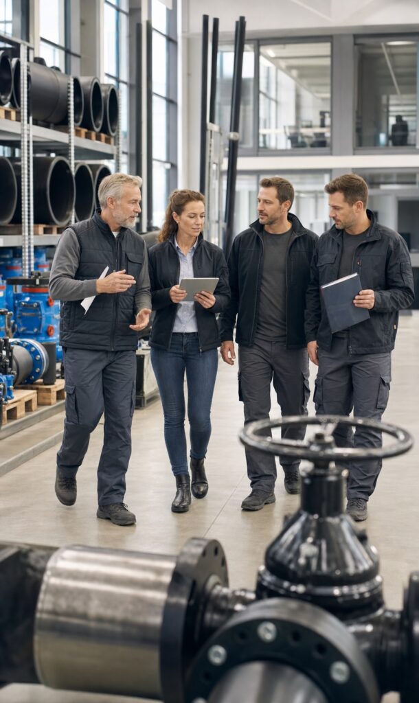 Zespół MS Infra w magazynie materiałów infrastrukturalnych